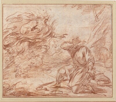 Moses vor dem brennenden Dornbusch (Entwurfskizze) von Jacob de Wit