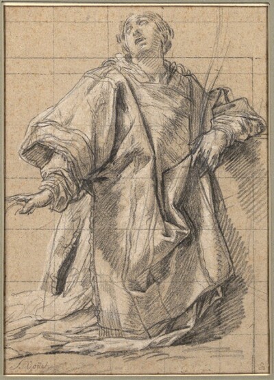 Kniender Diakon mit Märtyrerpalme von Simon Vouet
