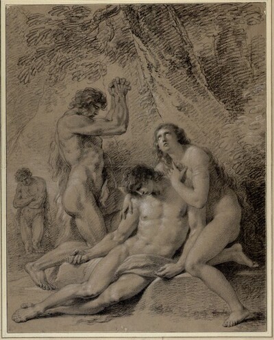 Adam und Eva beweinen den Tod ihres Sohnes Abel von Heinrich Friedrich Füger