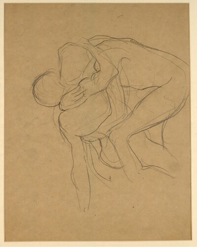 Zwei ringende Männer (Studie für die Übertragungsskizze für "Die Medizin") von Gustav Klimt