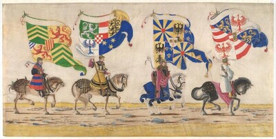 Triumphzug Kaiser Maximilians I.: Reitende Bannerträger von Albrecht Altdorfer