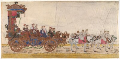 Triumphzug Kaiser Maximilians I.: Der Triumphwagen des Kaisers mit seiner Familie von Albrecht Altdorfer
