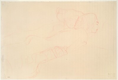 Liegende Akte (Studie für „Wasserschlangen II“, 2. Zustand) von Gustav Klimt