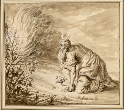 Moses vor dem brennenden Dornbusch von Johann Endlinger