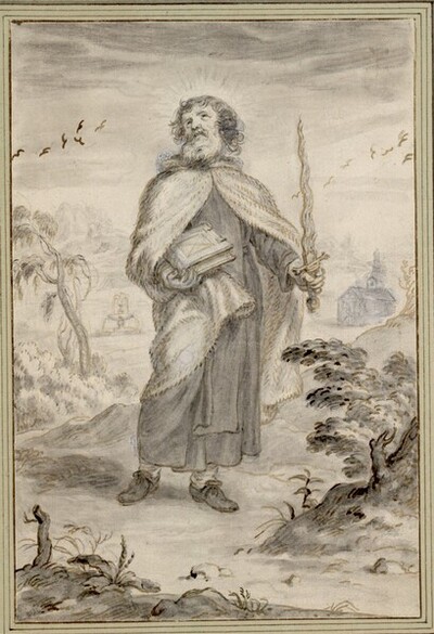 Elias mit Buch und Flammenschwert (1) von Abraham van Diepenbeeck