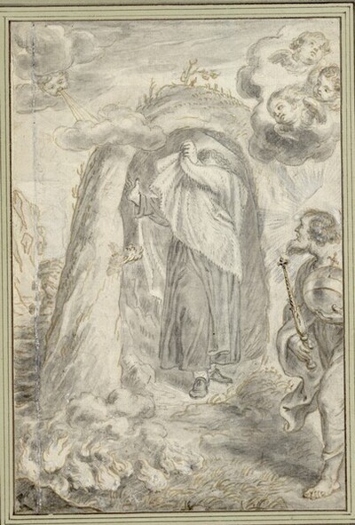 Elias verhüllt sein Gesicht vor Gott (15) von Abraham van Diepenbeeck