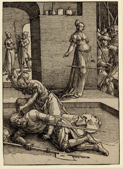 Jael tötet Sisera von Lucas Hugensz. van Leyden