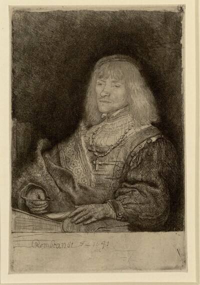 Mann mit Halskette und Kreuz von Rembrandt Harmensz. van Rijn
