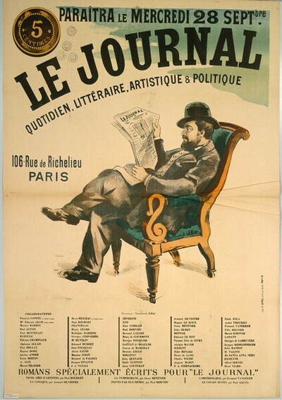 LE JOURNAL; QUOTIDIEN, LITTÉRAIRE, ARTISTIQUE & POLITIQUE; PARIS von Anonym