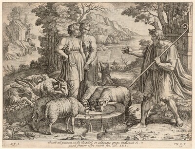 Jakob und Rahel am Brunnen von Nicolas Chaperon