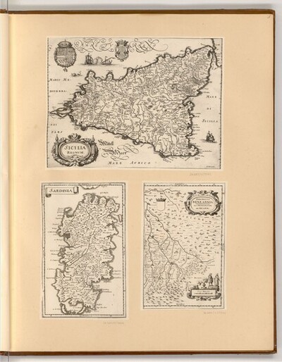 Sizilien; Sardinien; Gascogne (Landkarte) von Matthäus Merian der Ältere