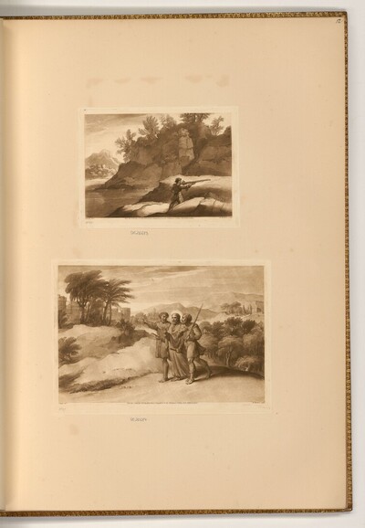 Landschaft mit Jäger; Gang nach Emmaus von Richard Earlom
