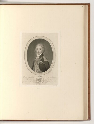 Porträt Louis Antoine de France Duc d'Angoulême Grand Prieur de France né le 6 aout 1776 von Philip Audinet