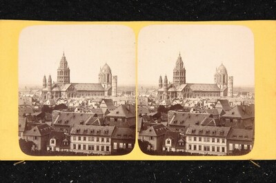 Kathedrale in Mainz (Panorama Luftbild) von Louis Emmanuel Alexandre Quinet