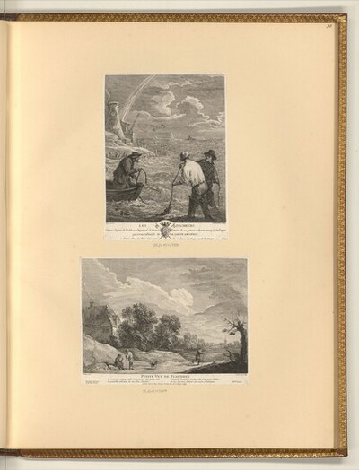 Drei Fischer; Flämische Landschaft von Jacques-Philippe Le Bas