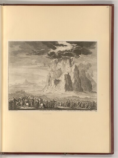 Gott übergibt die Gebote auf dem Berg Sinai von Jan Luyken