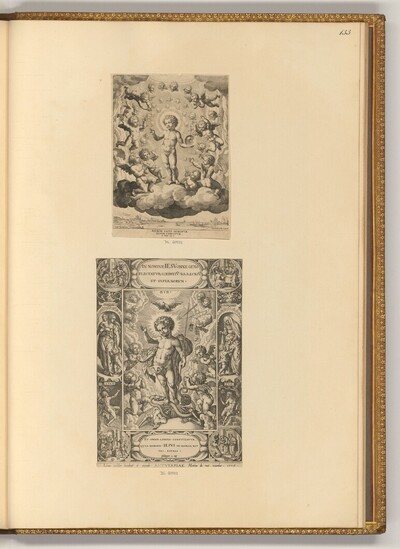 Das Christkind mit der Weltkugel; Das Christkind als Triumphator (Emblem) von Johann Sadeler d. Ä.
