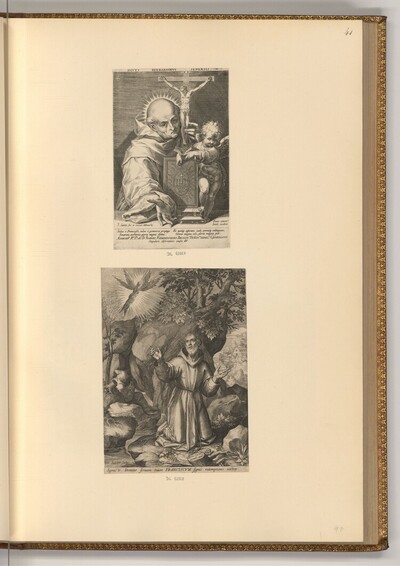 Hl. Bernhardin von Siena; Franz von Assisi empfängt die Stigmata von Johann Sadeler d. Ä.