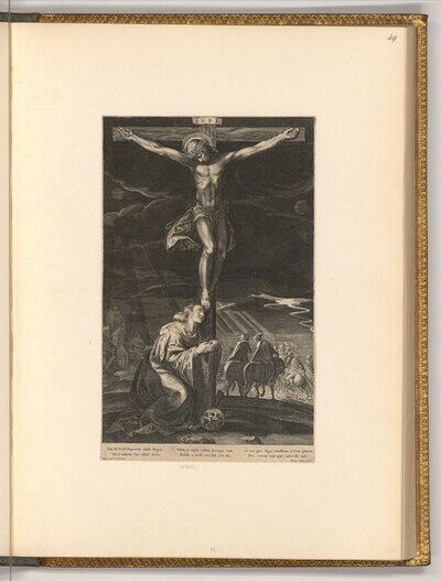 Christus am Kreuz mit Maria Magdalena von Aegidius Sadeler d. J.
