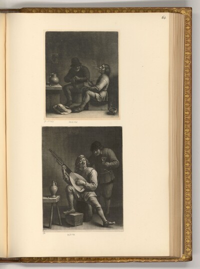 Zwei rauchende Männer; Lautenspieler und Mann mit Glas von Wallerand Vaillant