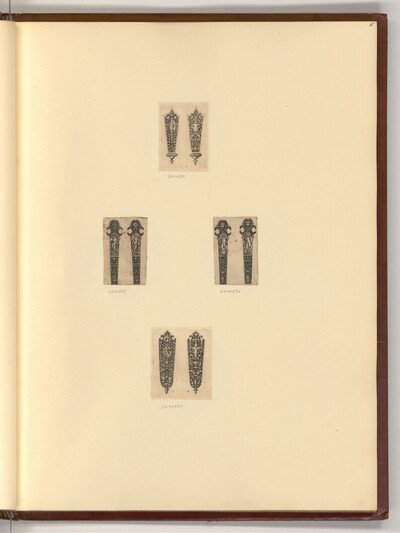 Entwürfe für Messergriffe von Theodor de Bry