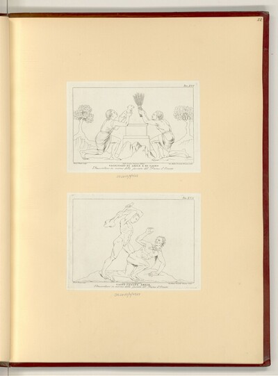 Opfer von Kain und Abel; Kain erschlägt Abel von Giovanni Battista Leonetti