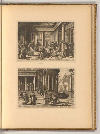 Szenen aus dem Neuen Testament, Tempel in Jerusalem von Jan van Doetecum