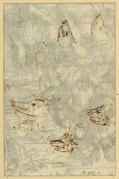 Skizzenblatt: Tierköpfe, Kastell von Albrecht Dürer