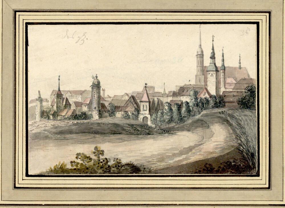 Johann Emanuel Goebel, Folge von Sächsischen Ansichten: Ansicht von Bautzen, Inv. Nr.: 4365