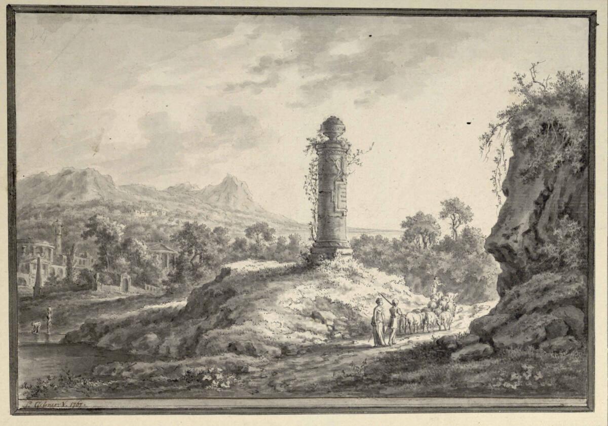 Salomon Gessner, Landschaft mit Denksäule, Inv. Nr.: 4374