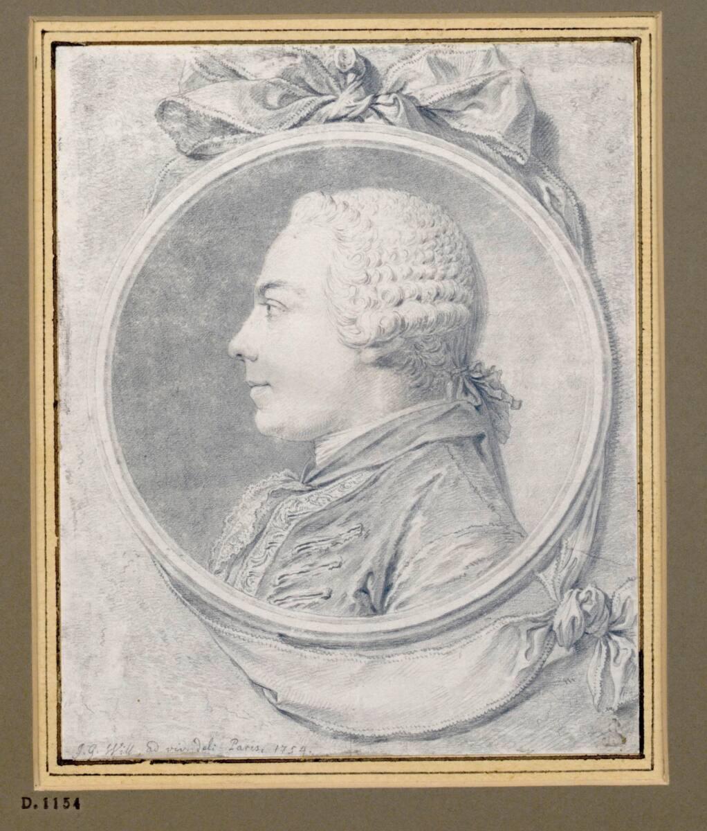Johann Georg Wille, Brustbild eines Kavaliers nach links, Inv. Nr.: 4380