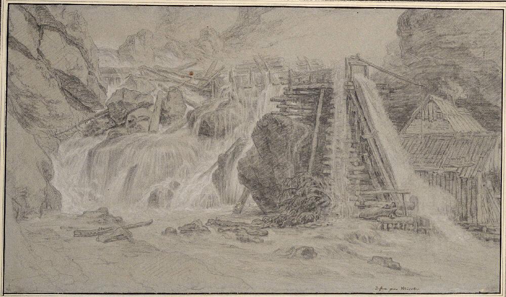 Franz Edmund Weirotter, Wasserfall bei Ödenhof in der Nähe von Stüchsenstein, Inv. Nr.: 4398
