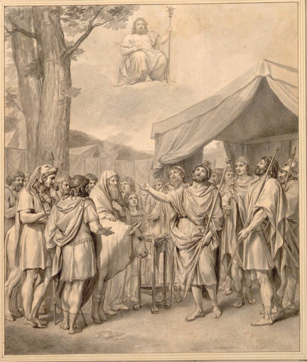 Das Opfer der Achaier (Homer, Ilias II, 402-418), Anton Raphael Mengs, 1759