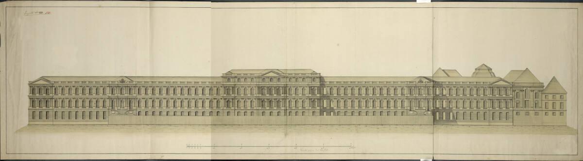Wien I, Hofburg, Um- und Neubauprojekt, Glacisfassade, Aufriss, Inv. Nr.: AZ6093