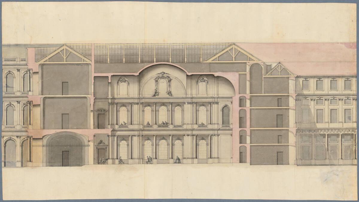 Wien I, Hofburg, Um- und Neubauprojekt, Amalienburg, Schnitt, Inv. Nr.: AZ6058/3