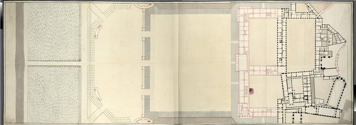 Wien I, Hofburg, Um- und Neubauprojekt, Gesamtplan, 1.Stock, Grundriss, Inv. Nr.: AZ6106