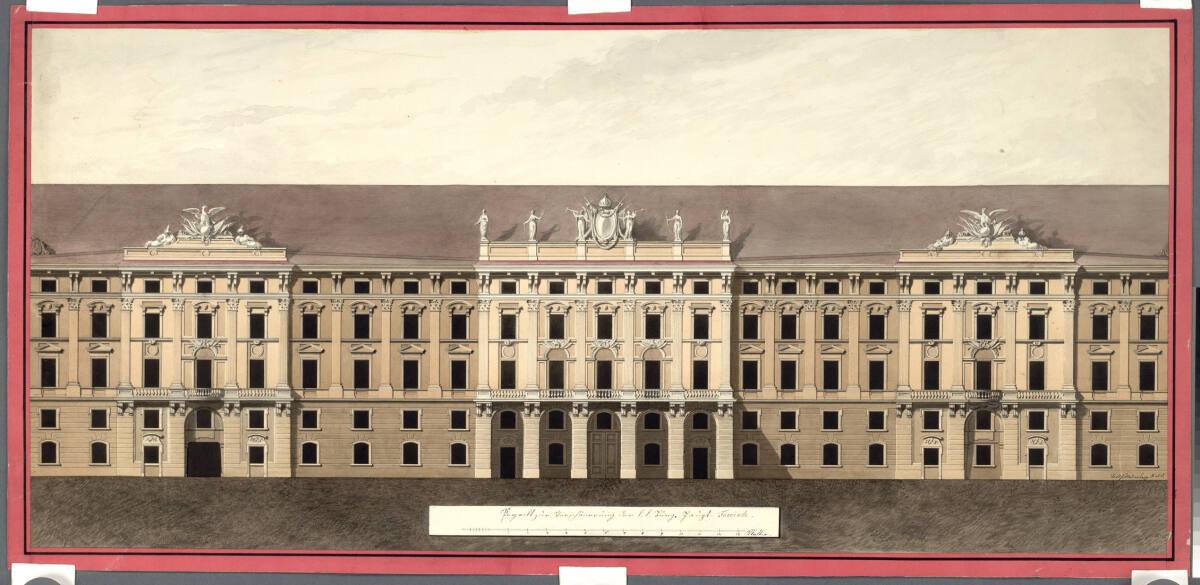 Wien I, Hofburg, Um- und Neubauprojekt, Leopoldinischer Trakt, Fassade zum Inneren Burghof, Auf…