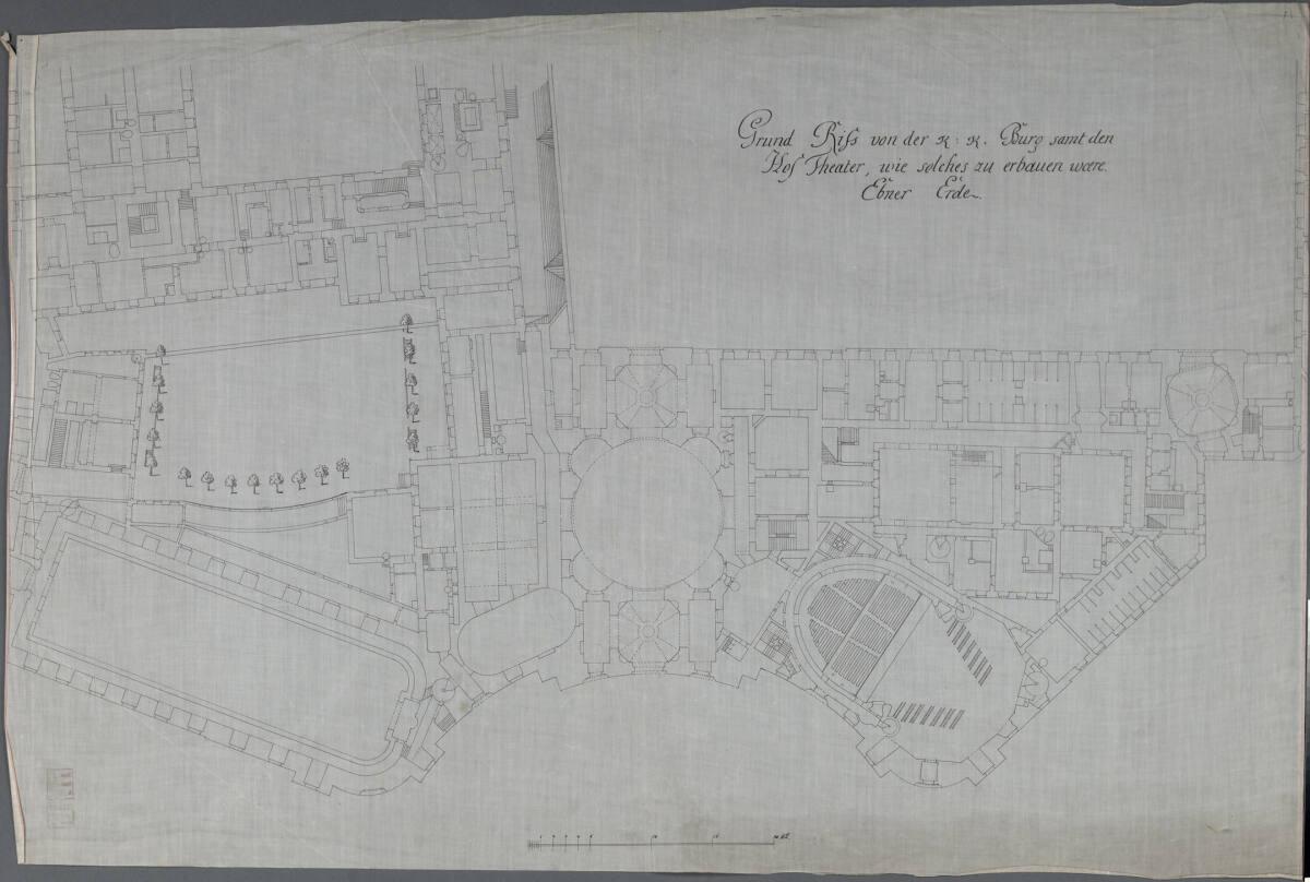 Wien I, Hofburg, Michaelertrakt, Ausbauprojekt, Parterre, Grundriss (Pause), Inv. Nr.: AZ6523