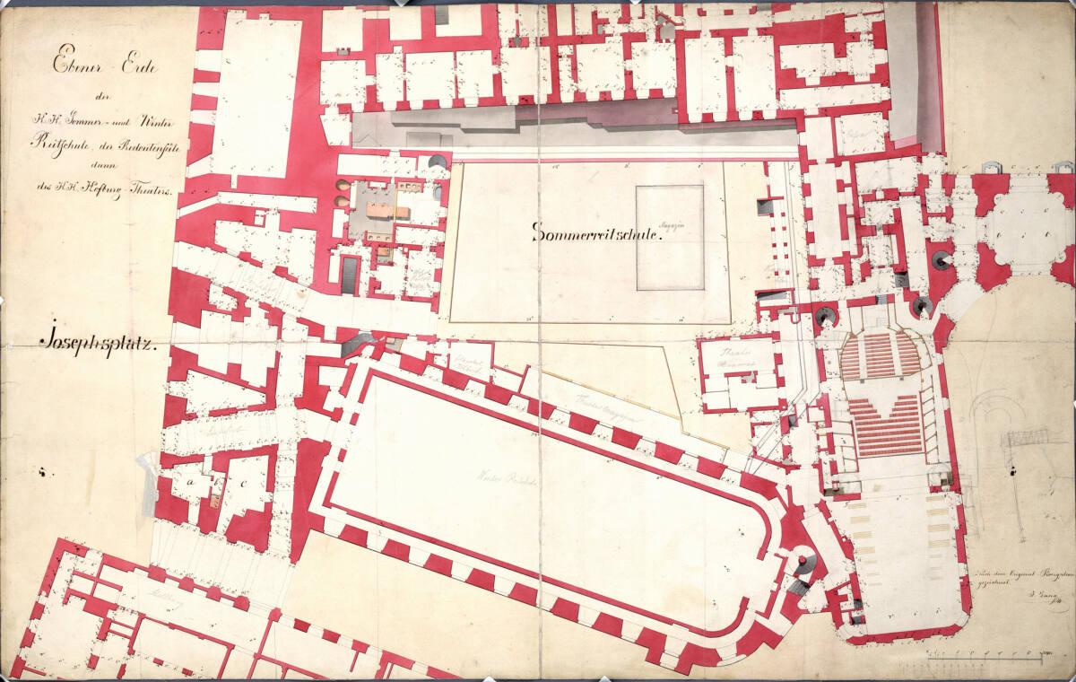 Wien I, Hofburg, Gesamtplan, Parterre, Grundriss (Detail aus Gesamtvermessung der Hofburg), Inv…