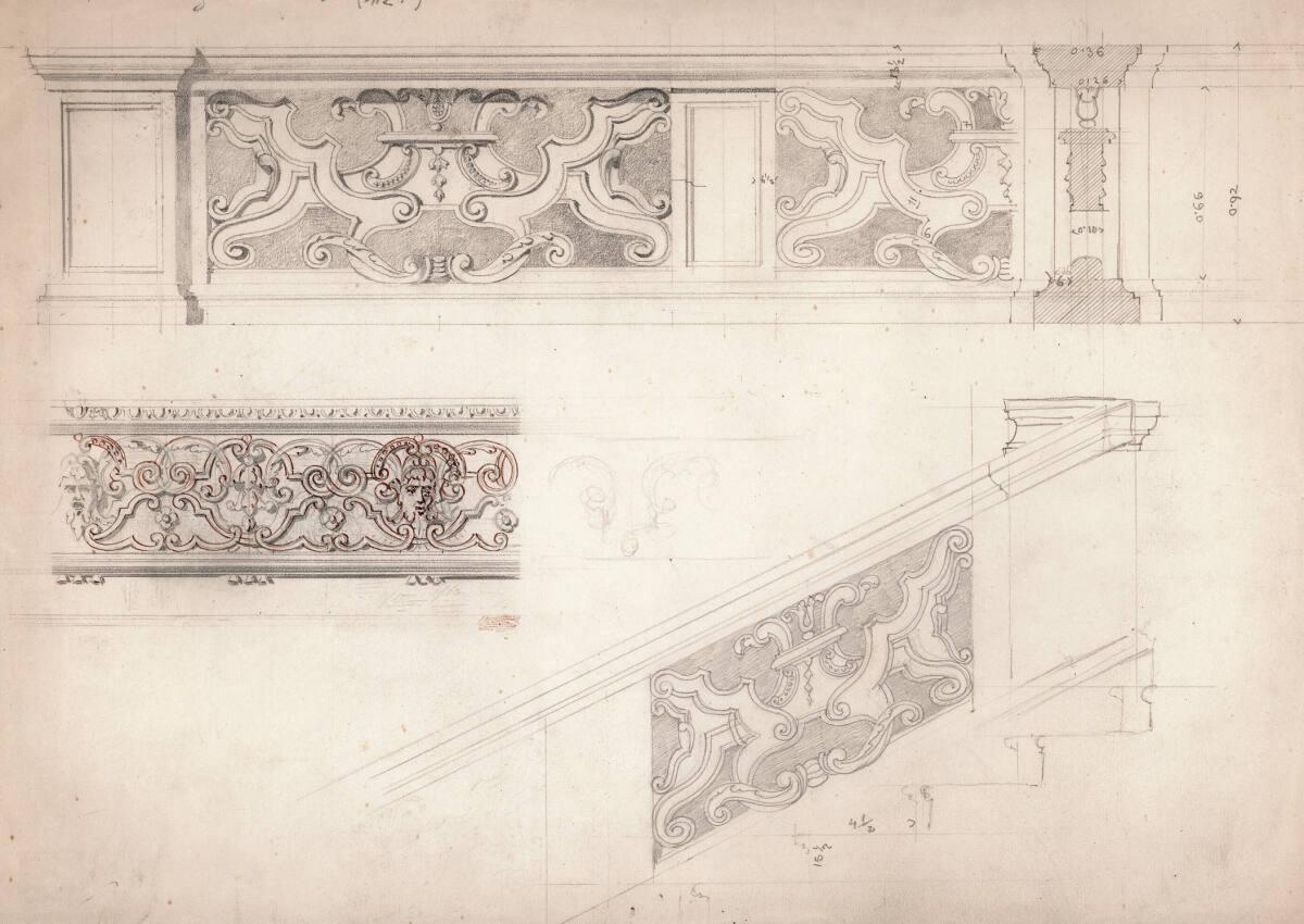 Wien I, Hofburg, Reichskanzleitrakt, Kaiserstiege, Detailstudien, Inv. Nr.: AZ6433