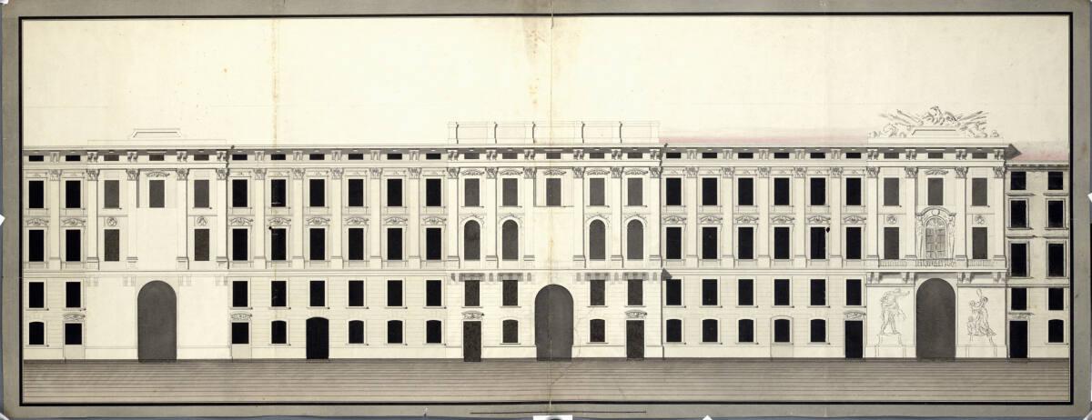 Wien I, Hofburg, Reichskanzleitrakt, Projektskizze für eine Neugestaltung der seitlichen Wandfe…