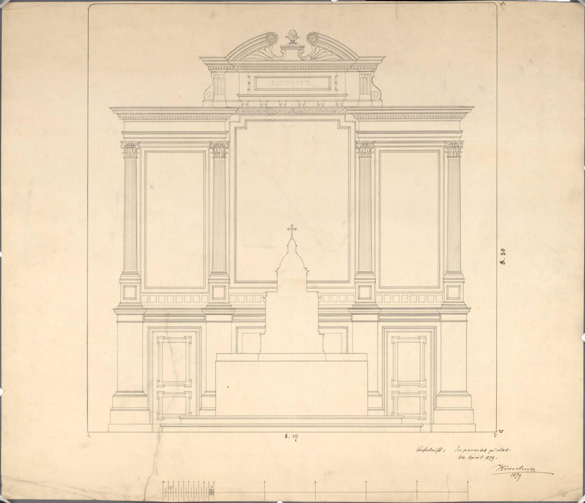 Wien I, Hofburg, Leopoldinischer Trakt, Josefskapelle, Entwurf zu einem neuen Altarretabel, Inv…
