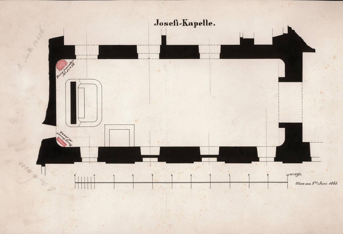 Wien I, Hofburg, Leopoldinischer Trakt, Josefskapelle, Grundriss, Inv. Nr.: AZ6462