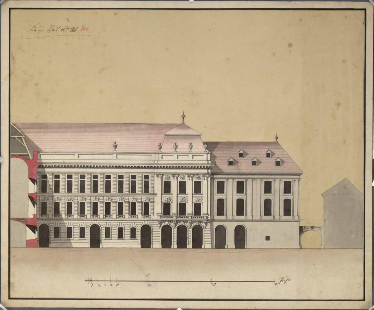 Wien I, Hofburg, Redoutensaaltrakt, Fassade, Aufriss, Inv. Nr.: AZ6475