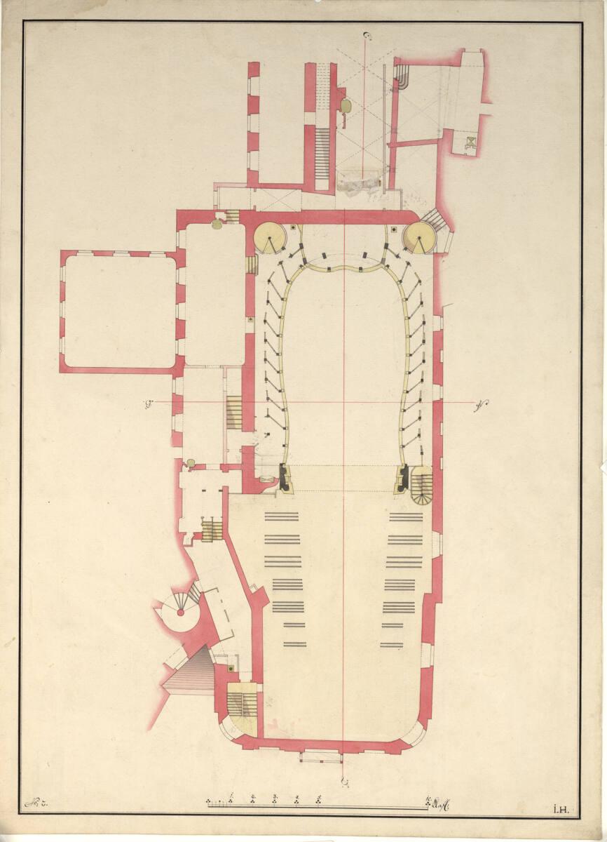 Wien I, Hofburg, Altes Burgtheater, 1.Stock, Grundriss, Inv. Nr.: AZ6570