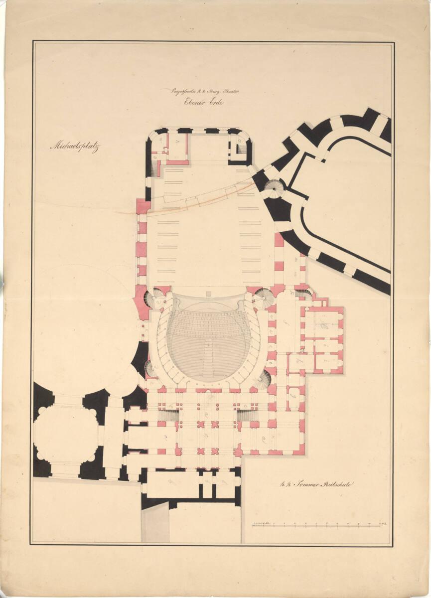Wien I, Hofburg, Altes Burgtheater, Umbauprojekt, Parterre, Grundriss, Inv. Nr.: AZ6536
