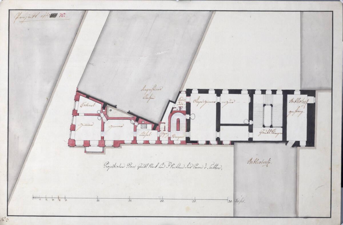 Wien I, Hofburg, Augustinertrakt, 1.Stock, Grundriss (Variante A), Inv. Nr.: AZ6621