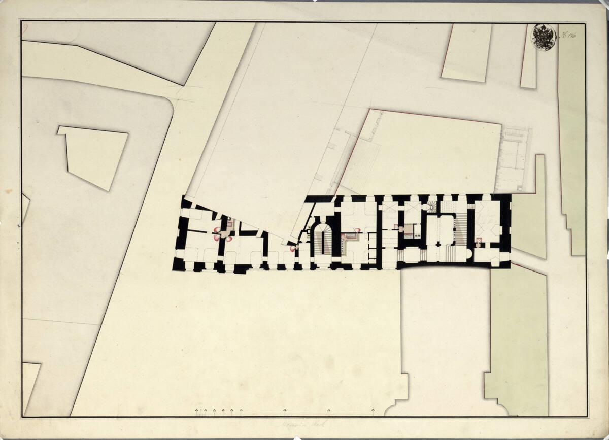 Wien I, Hofburg, Augustinertrakt, Neubauprojekt, Mezzanin, Grundriss (Variante I), Inv. Nr.: AZ…