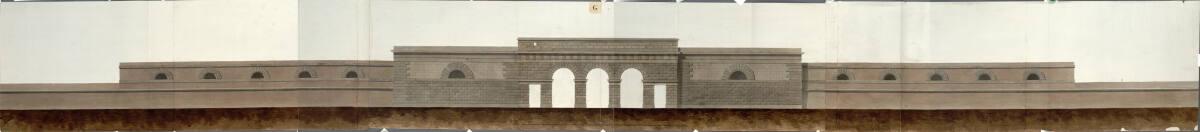 Wien I, Hofburg, Äußeres Burgtor, Projekt, Feldseite, Aufriß, Inv. Nr.: AZ6235