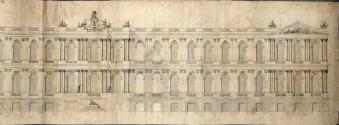 Wien I, Hofburg, Um- und Neubauprojekt, Vorstadtfassade, Aufriss, Inv. Nr.: AZ6056